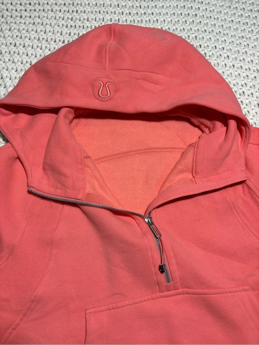 lululemon raspberry cream scuba oversized half zip hoodie size m/l